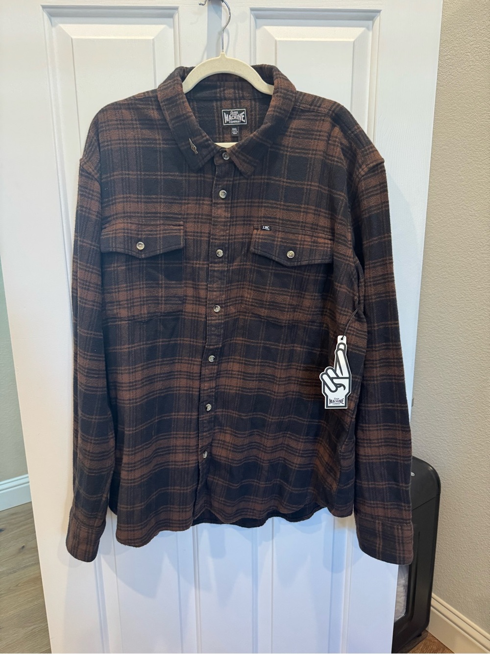NWT Loser Machine Co. "Geary" Plaid Flannel Shirt Brown Black XXL